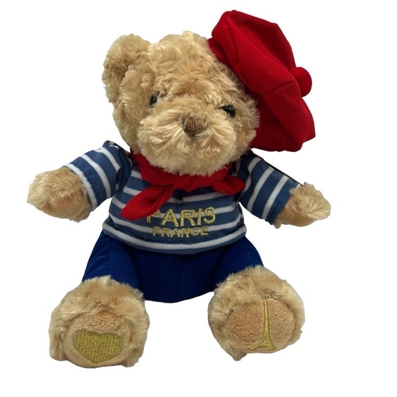 Paris France Bear Keel Toys Augustin Hat Scarf New Tags - Picture 2 of 11